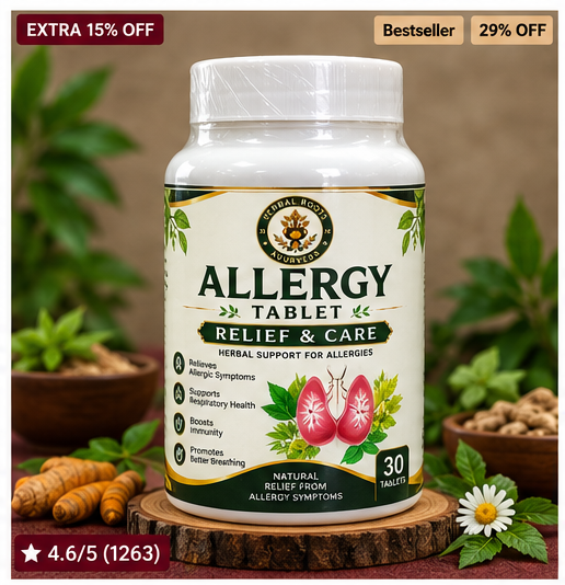 Herbal Roots Ayurveda Allergy Relief & Care Tablets – Herbal Support for Allergy Symptoms | 30 Tablets